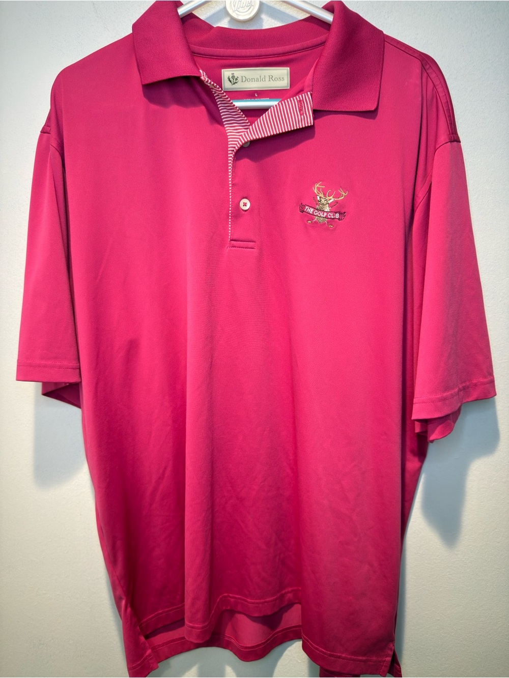 The Golf Club New Albany OH Donald Ross Pink Golf Polo Size L
